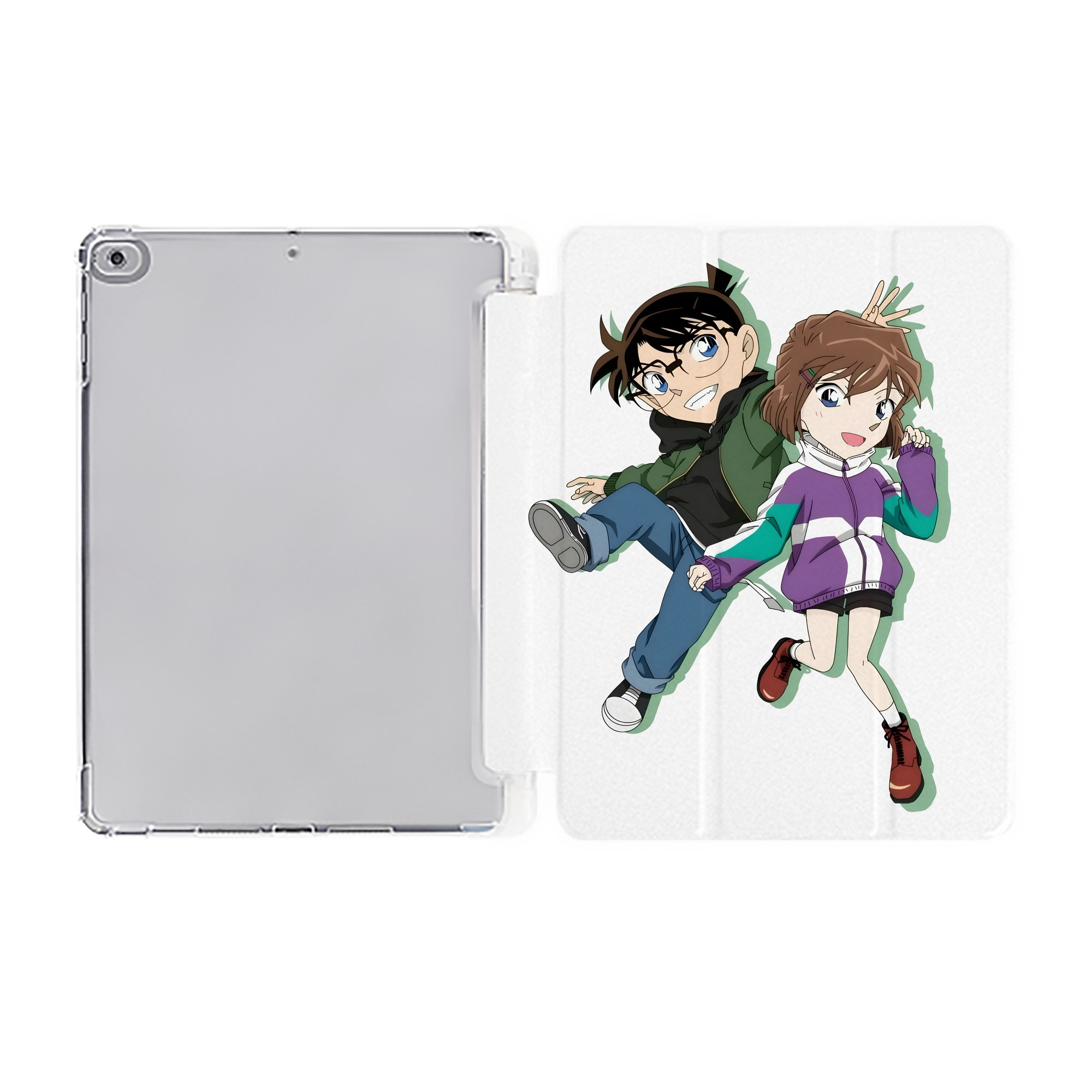 （画像用） 名探偵コナン 灰原 哀 はいばら あい Detective Conan Anita Hailey、Vi Graythorn Haibara Ai IPad ケース ペン収納付き 三つ折りスタンド PUレザー×シリコン 対応機種9.5/10.5/10.9インチ